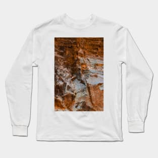 Brown white abstract surface from a scratched stonewall 1 Long Sleeve T-Shirt